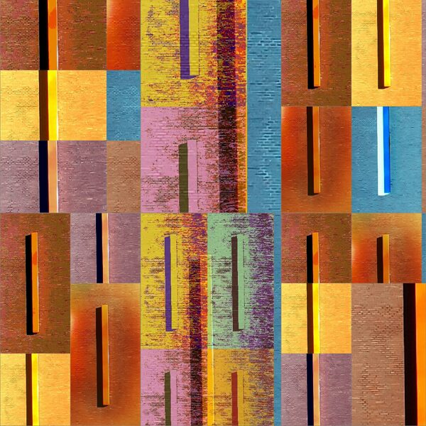 VERTICAL (n. Kunstwerk von Francois Morellet - einzelner Balken an Gebäudewand befestigt)