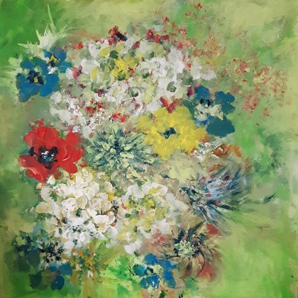 FROM MY GARDEN - Acryl on canvas - 80x80