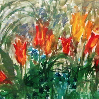 WILD TULIPS - Pastel on paper - 100x80