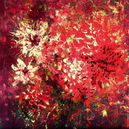 LADY IN RED - Acryl on canvas - 80x80