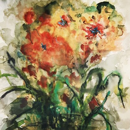 AT THE WAYSIDE - Watercolour/Pastel on paper - 70x80 / SOLD