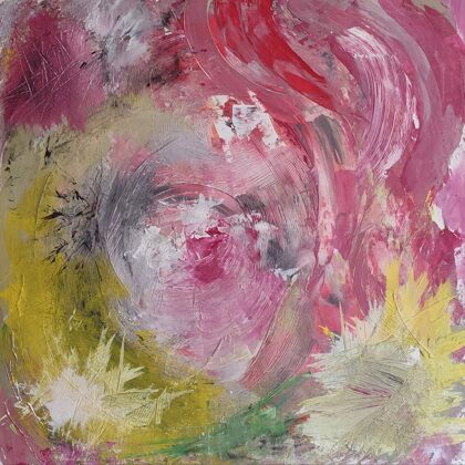 ROSY COSY NEST - Acryl on canvas - 90x90