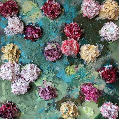 THE FLOWERS OF MY CHILDHOOD - Acryl auf Leinwand - 70x70
