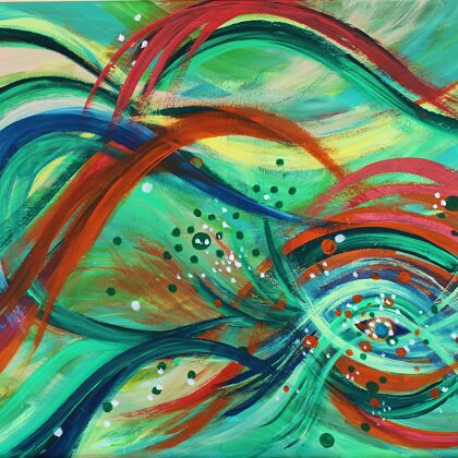 OCTOPUS'S GARDEN - Acryl auf Leinwand - 100x80