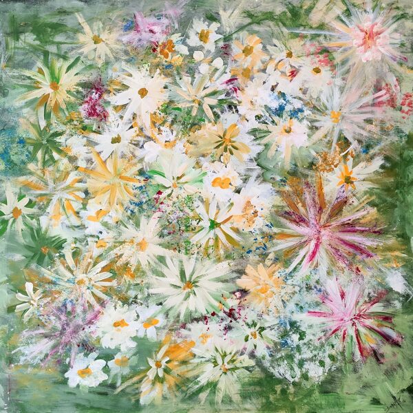 STAR BLOSSOMS - Acryl auf Leinwand - 90x90