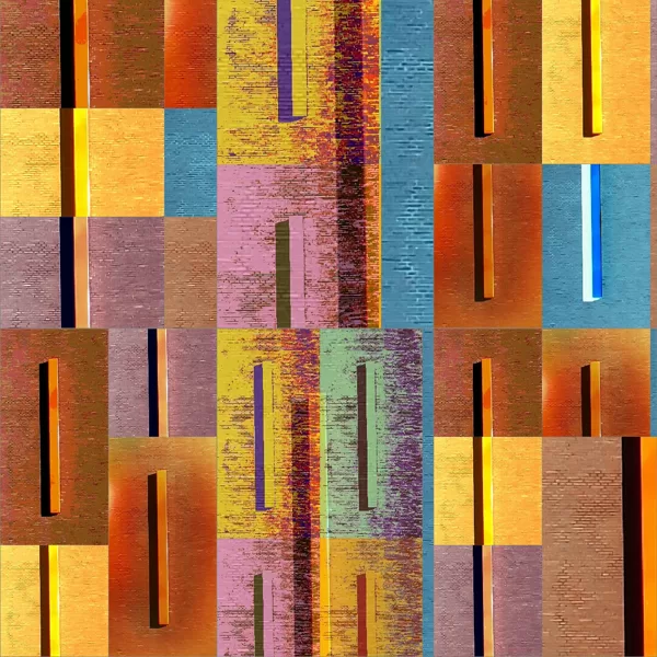 VERTICAL (n. Kunstwerk von Francois Morellet - einzelner Balken an Gebäudewand befestigt)