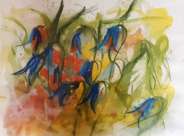 BLUEBELLS - Pastel on paper - 70x80
