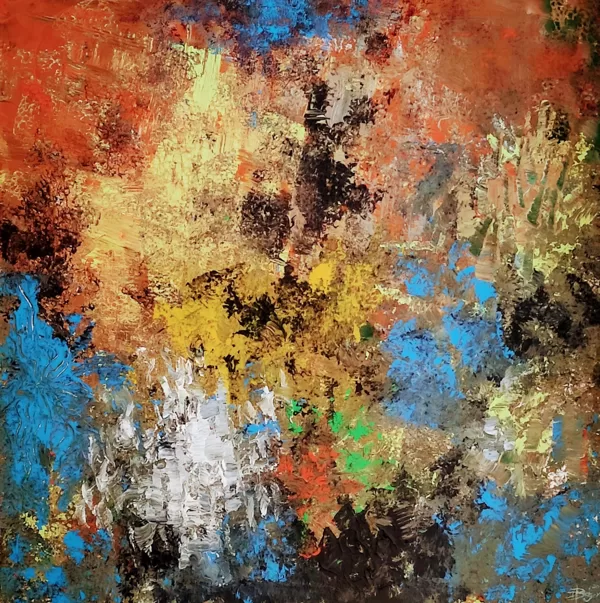 SOME BLUE SPOTS - Acryl on canvas - 90x90 