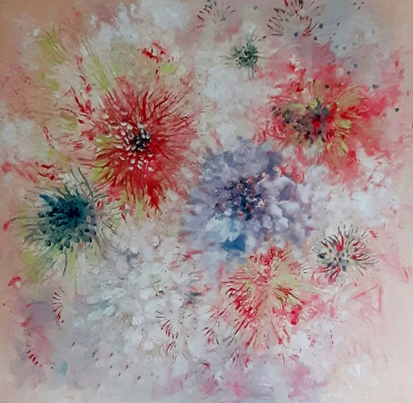 POLLEN IN THE WIND - Acryl on canvas - 100x100