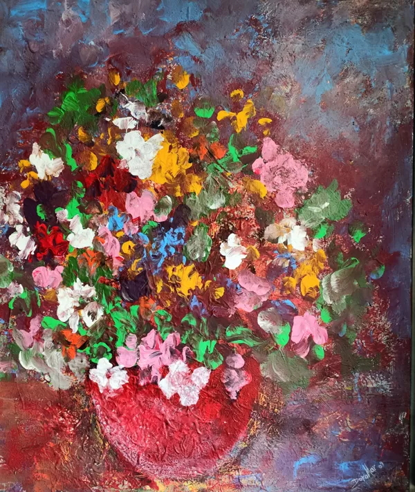 AFTER PICKING SOME FLOWERS - Acryl on canvas - 60x50