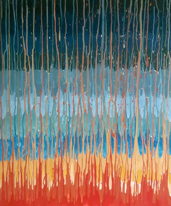 FIRE AND WATER - Acryl on canvas - 100x80 