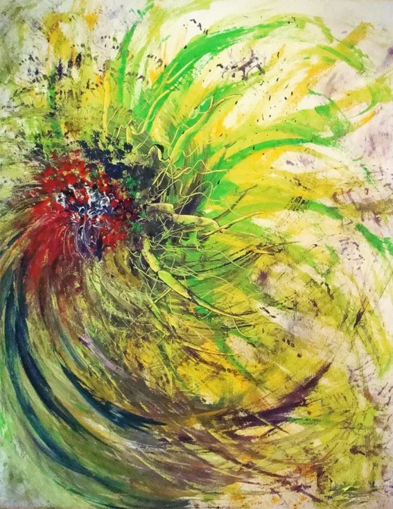 LIKE A PEACOCK- Acryl on canvas - 100x80