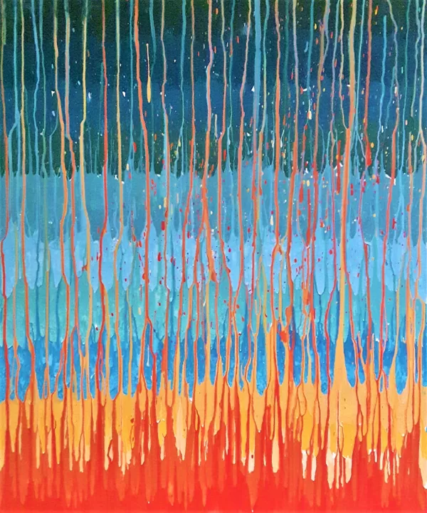 FIRE AND WATER - Acryl auf Leinwand - 100x80 