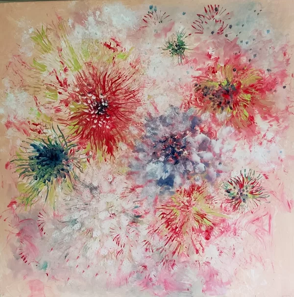 POLLEN IN THE WIND - Acryl auf Leinwand - 100x100