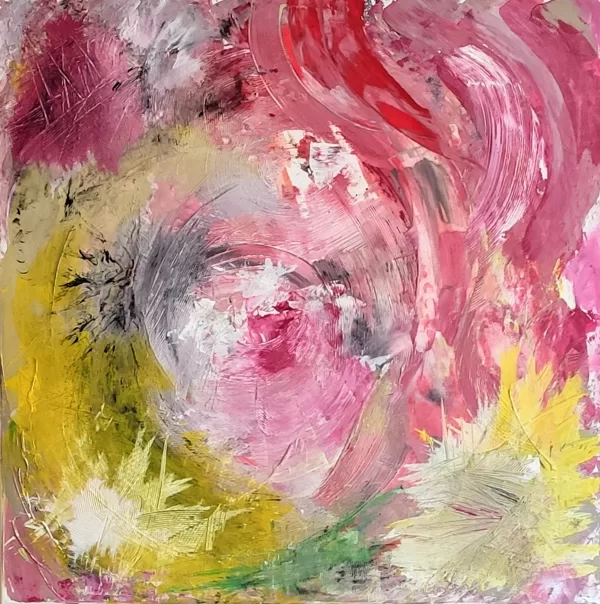 ROSY COSY NEST - Acryl auf Leinwand - 90x90