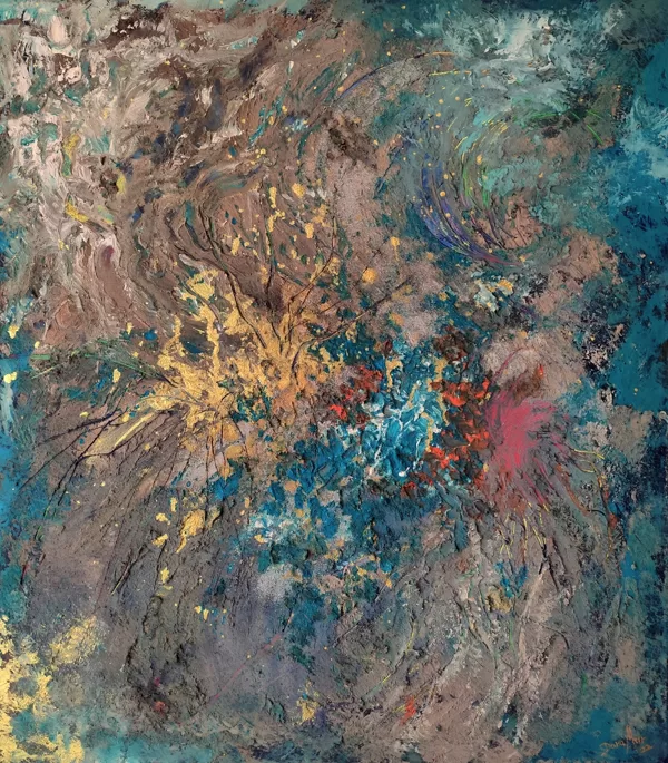 UNIVERSE - Sand / Acryl auf Leinwand - 70x60