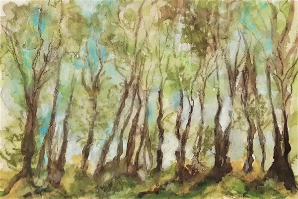 INTO THE LIGHT - Aquarell auf Papier - 40x50