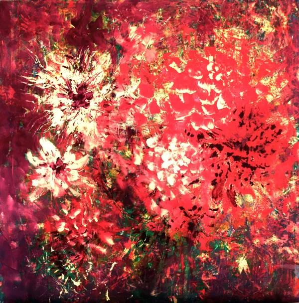LADY IN RED - Acryl auf Leinwand - 80x80