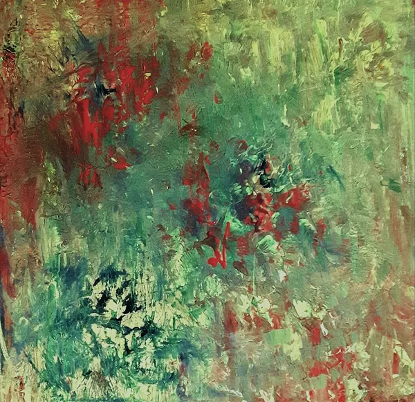 RED FIRST - Acryl auf Leinwand - 50x50