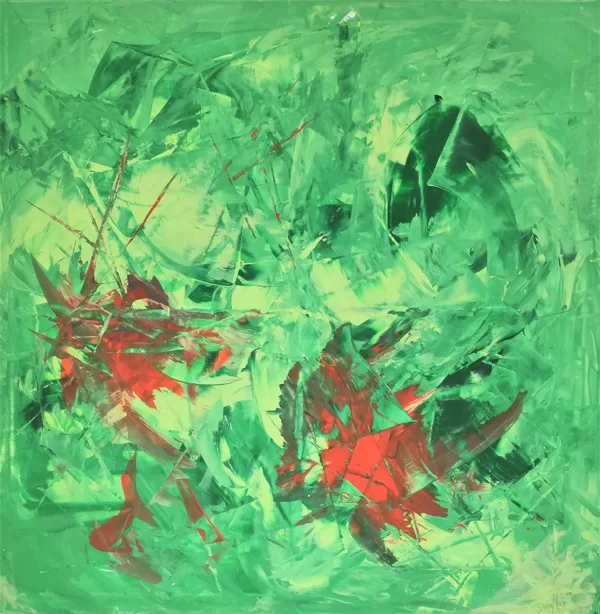 TWO LOBSTERS - Acryl auf Leinwand - 100x100