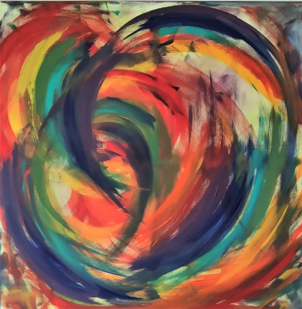 UNDER THE RAINBOW - Acryl auf Leinwand - 100x100